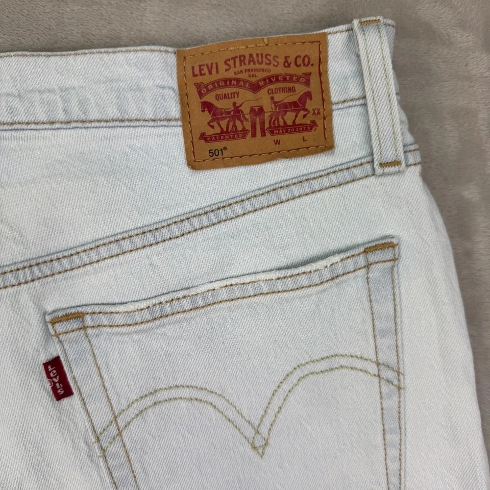 Levis 501 Shorts Womens 30 High Rise Cutoff Denim Summer Vintage Style